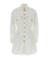 Versace Medusa Shirt Dress Chest Pockets Waist Detail In White