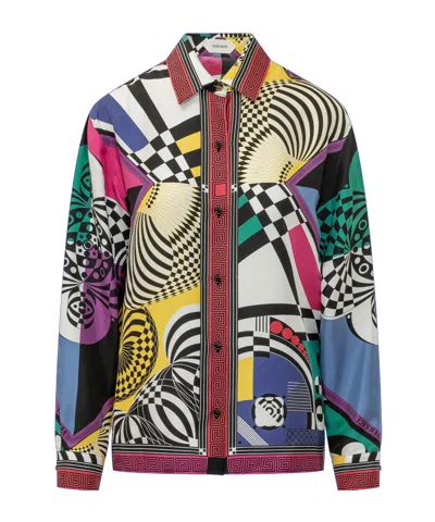 Versace Long-sleeved Shirt In Multi