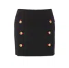 Versace Cowl Turtleneck Cap-sleeve Cady Blouse In Black