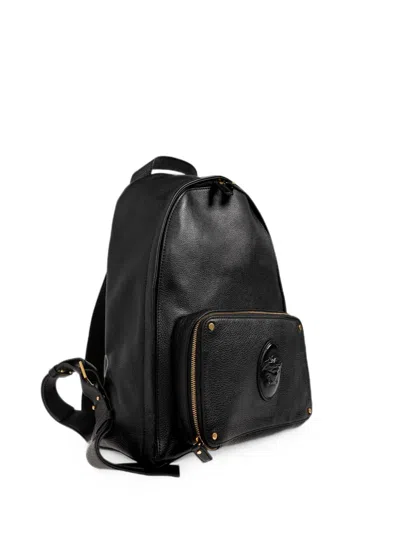Versace Lou Leather Backpack In Black