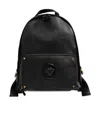Versace Lou Leather Backpack In Black
