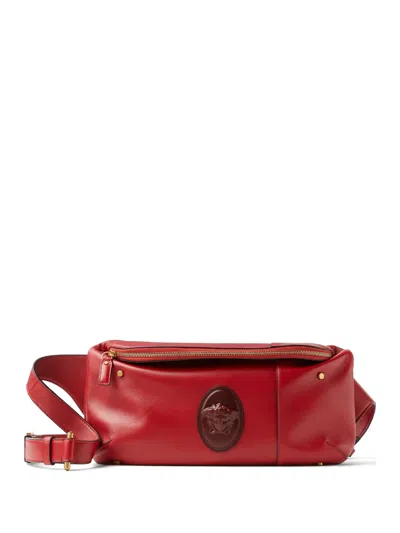 Versace Lou Nappa Belt Bag In Red