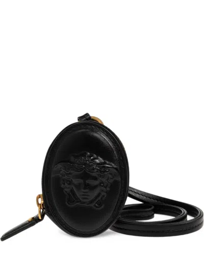 Versace Lou Nappa Coin Purse In Black