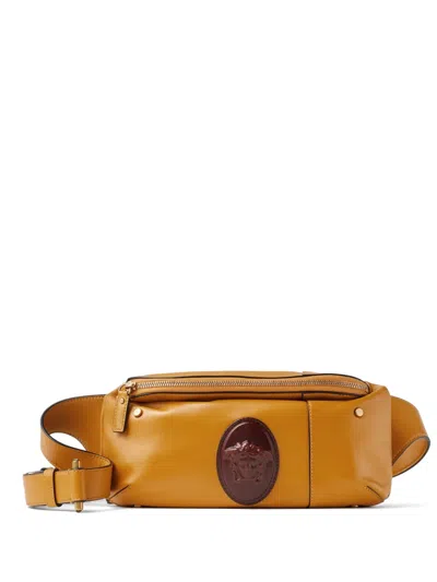 Versace Lou Small Nappa Belt Bag In Brown