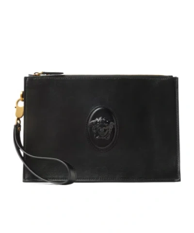 Versace Lou Zipped Pouch In Black