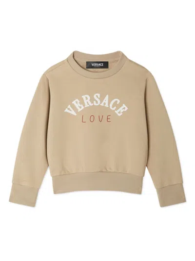 Versace Babies' Love Sweatshirt In Neutrals