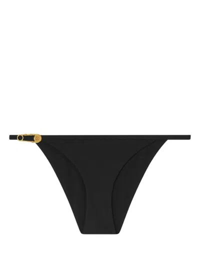 Versace Low-rise Bikini With Thin Straps In Black