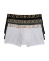 Versace Trio Of Cotton Boxer Shorts In Multi