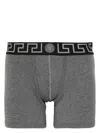 Versace Greca Jersey Boxers In Grey