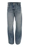 Versace Low-rise Denim Straight-leg Jeans In Medium Wash