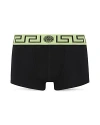 Versace Low Rise Logo Trunks In Black Mint