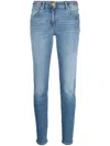 Versace Low-rise Medusa Head-motif Skinny Jeans In Blue