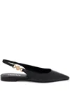 Versace Women's Medusa Plaque Slingback Ballerina Shoes In Black