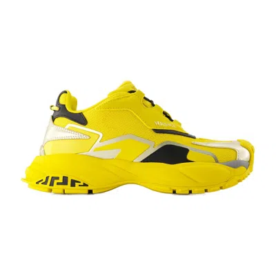 VERSACE LOW TOP SNEAKERS VERSACE LEATHER YELLOW