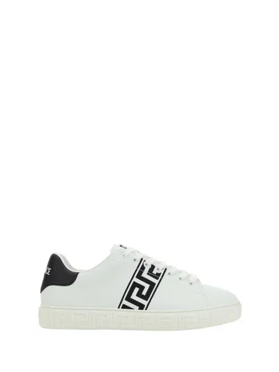 Versace Greca Sneakers -  - Leather - White In White/black