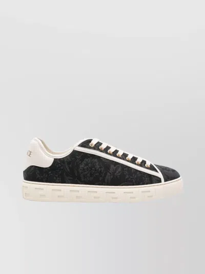 VERSACE LOW TOP SNEAKERS WITH SIGNATURE EMBOSSED DESIGN