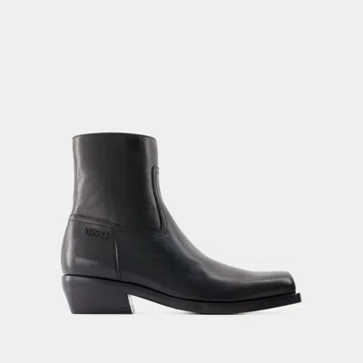 Versace Luciano Ankle Boots -  - Leather - Black