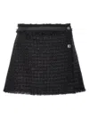 Versace Black Mini Lurex Skirt With Silver-tone Hardware In Black