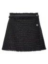 Versace Black Mini Lurex Skirt With Silver-tone Hardware In Black
