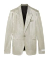 Versace Lurex Thread Single-breasted Blazer In White