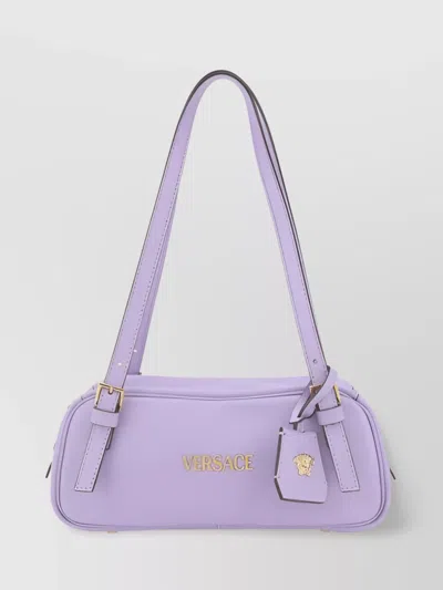Versace Luxe Lambskin Shoulder Bag In Lilac