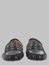 Versace Black Guanto Loafers In Calf Leather In Black