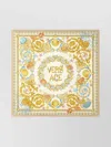 Versace Luxurious Scarf With Gold Accents And Sea Motifs