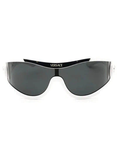 Versace Luxury Shield Unisex Sunglasses In Gray
