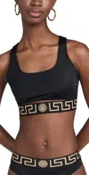 Versace Lycra Vita Recycled New Logo Bikini Top 1b000-black In 1b000-black