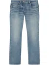 Versace Made In Japan Crop Flared Jeans In Blue