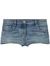 Versace Made In Japan Low-waist Denim Shorts In Blue