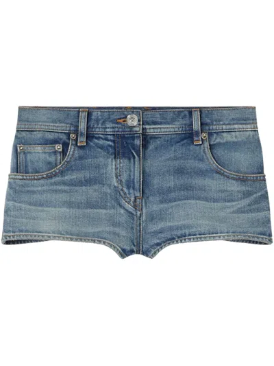 Versace Made In Japan Low-waist Denim Shorts In Bleu