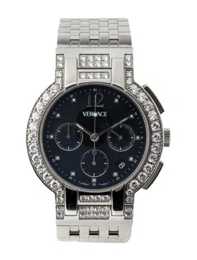 Pre-owned Versace Madison Chronograph Watch, 40mm In Multi