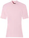 Versace Ribbed Knit T-shirt In Rosa