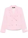 Versace Malfilé Double-breasted Blazer In Pink