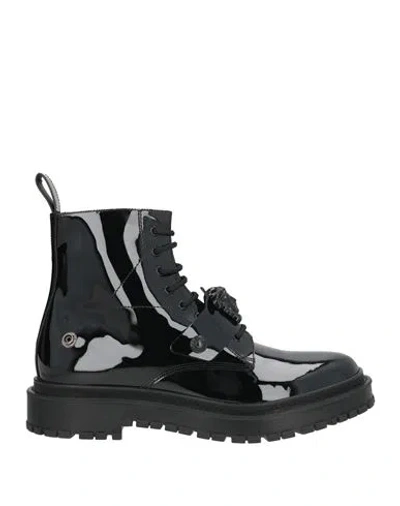 Versace Man Ankle Boots Black Size 11.5 Leather