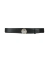 Versace Man Belt Black Size 39.5 Calfskin In Black