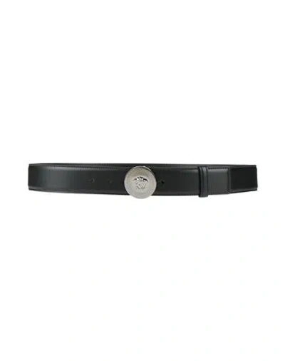 Versace Man Belt Black Size 39.5 Calfskin