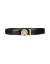 Versace Man Belt Black Size 39.5 Calfskin In Black