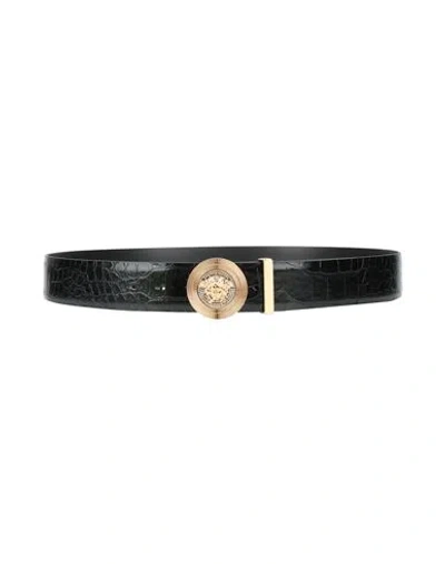 Versace Man Belt Black Size 39.5 Calfskin