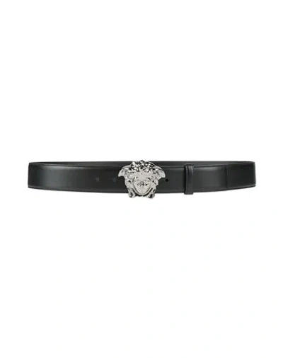 Versace Man Belt Black Size 39.5 Calfskin