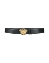 Versace Man Belt Black Size 39.5 Calfskin In Black