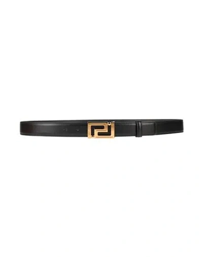 Versace Man Belt Black Size 39.5 Leather