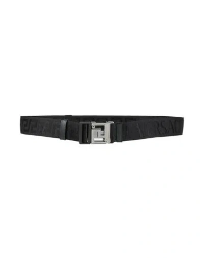 Versace Man Belt Black Size Onesize Leather, Textile Fibers