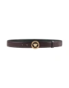 Versace Man Belt Chocolate Brown Size 39.5 Calfskin In Brown