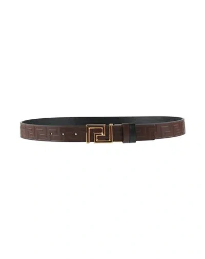 Versace Man Belt Chocolate Brown Size 42 Calfskin