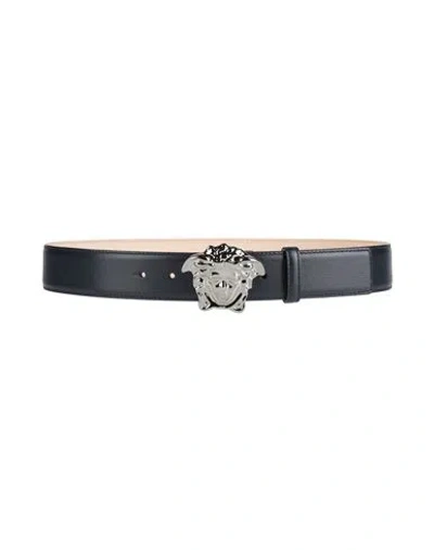 Versace Man Belt Midnight Blue Size 36 Calfskin