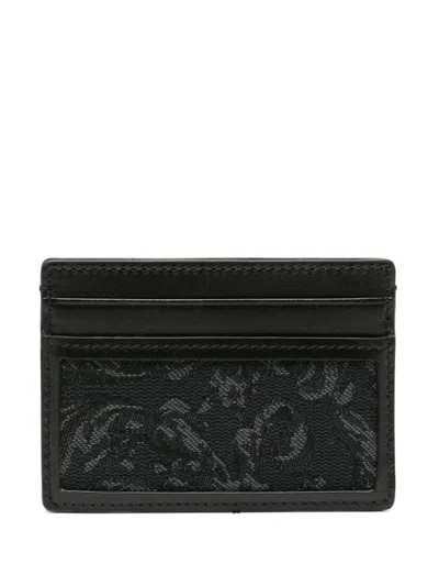 Versace Man Black+black Ruthenium Wallet 1012892 In 黑色+黑色正森