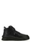 VERSACE VERSACE MAN BLACK LEATHER ODISSEA SNEAKERS