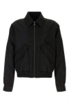 Versace Man Black Nylon Bomber Jacket In Black